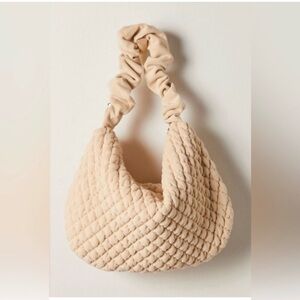 Free People Quilted Beige Shoulder Bag